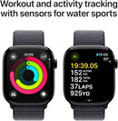 ساعة Apple Watch Series 10 الذكية [هيكل GPS مقاس 46 مم] مع هيكل من الألومنيوم وحلقات Ink Sport Loop - أسود
