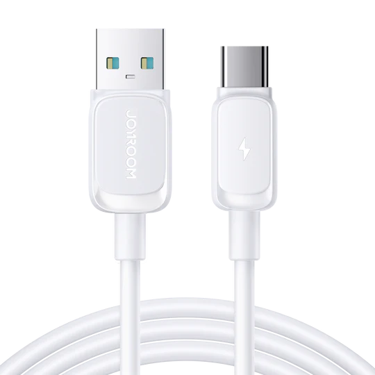 Joyroom Fast Charging Data Cable ,USB-A To Type-C , 3A , 1.2M , Multi-Color - S-AC027A14 - White