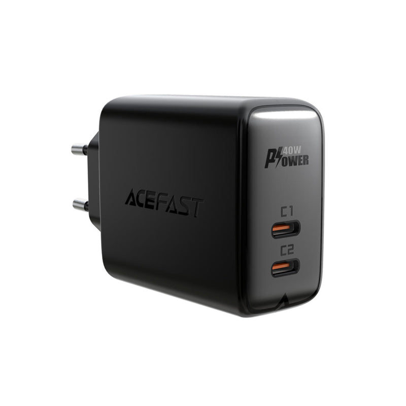 ACEFAST A9 40W 2xUSB-C Fast Wall CHARGER PD3.0 - Black