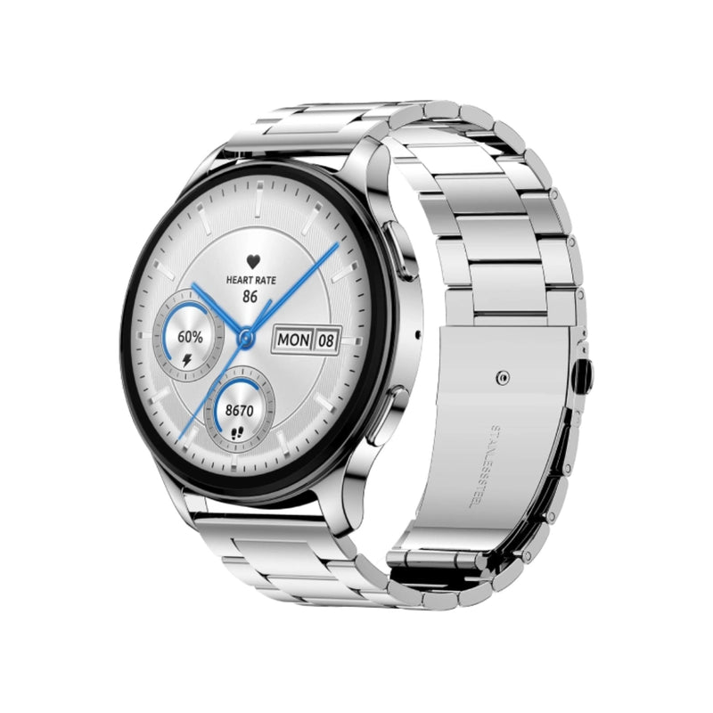 Amazfit Pop 3R Smart Watch With 1.43" 3.6 Cm AMOLED Display, BT Calling and AI Voice Assistance (Limited Classic Edition) - Metallic Silver