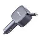 Anker Nano 75W USB-C Car Charger with Built-in Retractable USB-C Cable - Gray