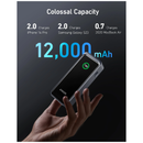  أنكر برايم باور بنك طاقة 12,000 مللي أمبير في الساعة (130 واط، منفذين، شاشة ذكية) - فضي