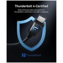 أنكر برايم ثندربولت كابل 4 بطول 3.3 قدم، بقدرة 240 واط، وسرعة نقل بيانات 40 جيجابت في الثانية - أسود