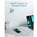 أنكر كابل 322 USB-C إلى USB-C مضفر بطول 3 أقدام - A81F5H21 - أبيض