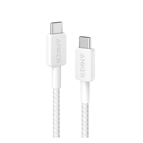 أنكر كابل 322 USB-C إلى USB-C مضفر بطول 3 أقدام - A81F5H21 - أبيض
