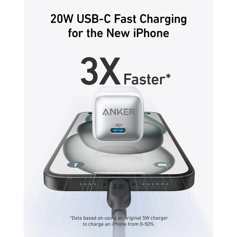 Anker 511 Charger Nano Pro 2pin Charging Dock 20w - White