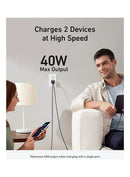 شاحن حائط أنكر 521 نانو برو، 40 واط، منفذين