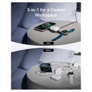 أنكر ماجو لوحة شحن 3 في 1 قابلة للطي، شاحن لاسلكي Qi2 بقوة 15 وات - أسود