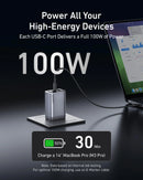 شاحن Anker Prime GAN 100W شاحن سريع متعدد الأجهزة بأقصى طاقة مع 3 منافذ USB-C - أسود