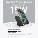 باور بانك أنكر ماج سيف 10000 مللي أمبير/ساعة، 15 وات، شحن فائق السرعة، معتمد من Qi2، بشاشة ذكية - أسود