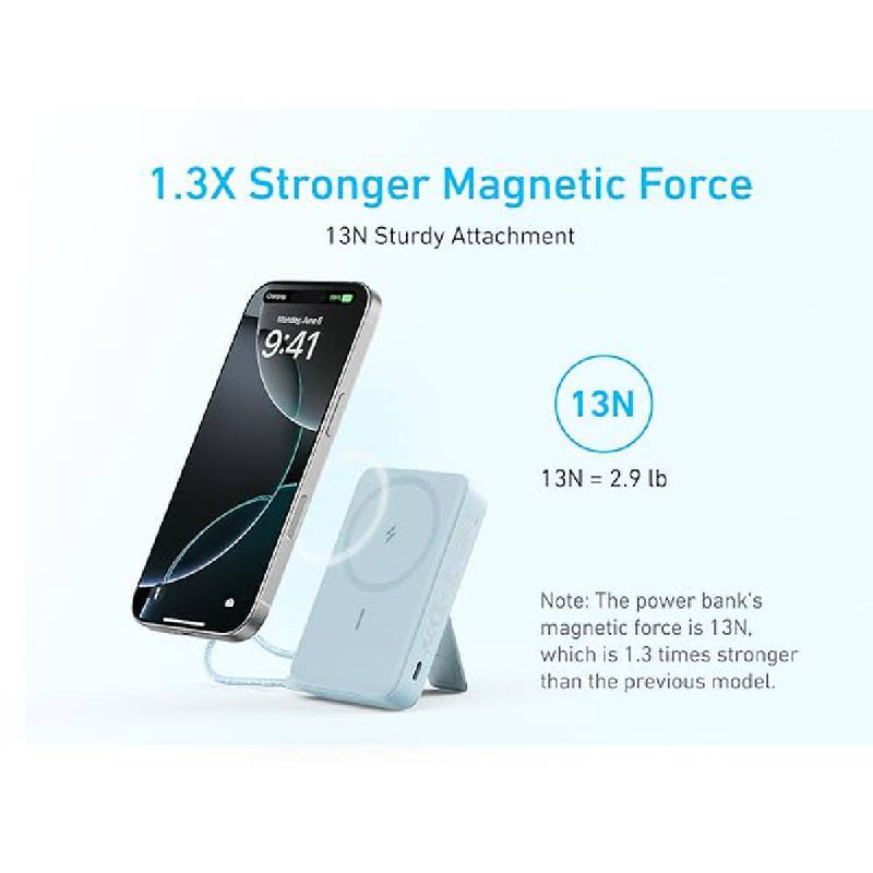 Anker Zolo Magnetic Power Bank 10000mAh Wireless-Stand - Blue