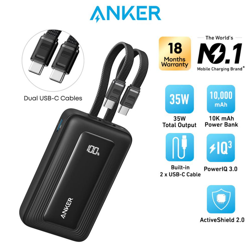 Anker Zolo Power Bank-10000mAh -1USB-C Port -1USB-A Port