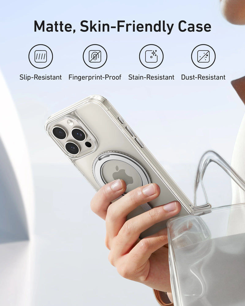 Anker iPhone 16 Pro Max Magnetic Case With Ring Stand - Clear