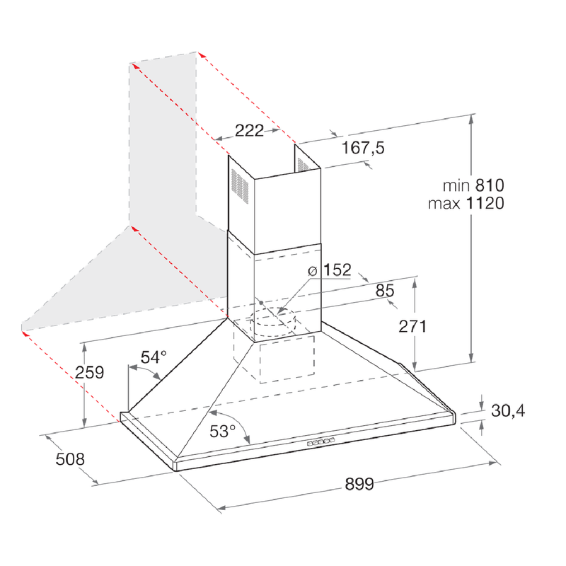 أريستون شفاط الهرمي المدمج، 90 سنتيمتر، AHPN9.7FLMX - فضي (شحن مجاني)