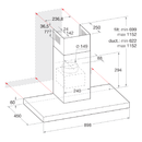 أريستون شفاط مدمج على شكل حرف T، 90 سنتيمتر، AHBS 9.3F LL X - فضي (شحن مجاني)