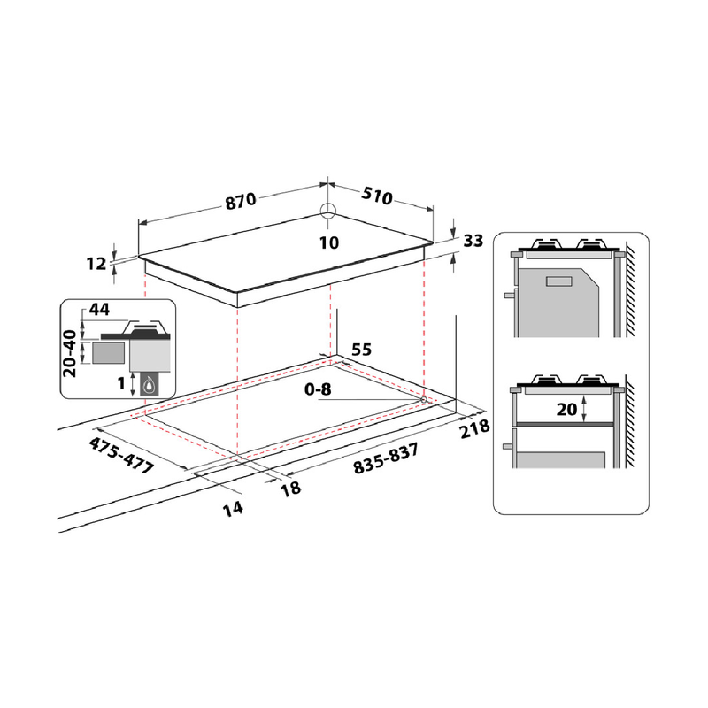 أريستون موقد غاز مدمج PHN 961 TS/IX/A، ستانلس ستيل، 6، 90 سنتيمتر - فضي (شحن مجاني)
