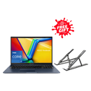 Asus Vivobook X1502Z, Intel Core i7-1255U, 8GB RAM, 512GB SSD, Intel UHD Graphics, 15.6 FHD - Quiet Blue + Green Lion X-Foldable Laptop Stander Gift🎁
