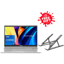 Asus Vivobook X515, Intel Core i7-1165G7, 8GB RAM, 512GB SSD, GeForce MX330, 15.6 FHD - Silver + Green Lion X-Foldable Laptop Stander Gift🎁