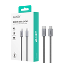 Aukey CB-DCC242 Circlet Blink 1.8m 240W DTY Braided USB-C to C Cable - Gray