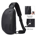 بانج 7306 حبال متعددة الوظائف ومقاومة للماء مع شحن USB، حقيبة صدر مضادة للسرقة - أسود