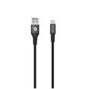 BayKron Premium 1.2M USB-A to USB-C 3.0A Charge and Sync Cable with Ultra Durable Bullet-Proof Aramid Fiber Exterior - Black