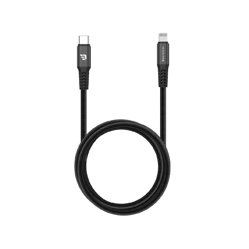 BayKron Premium Cable 2M USB-C to Lightning Charge and Sync - Black
