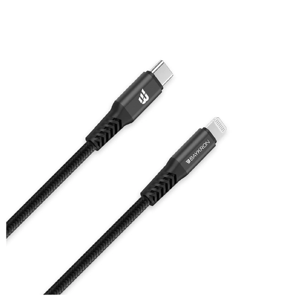 BayKron Premium Cable 2M USB-C to Lightning Charge and Sync - Black