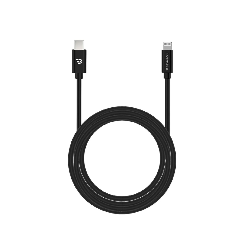 BayKron Smart Cable 1.2m Type-C to Lightning Charge Sync - Black