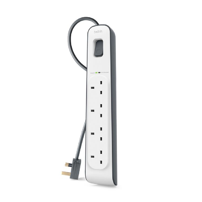 Belkin 4 Outlet Surge Protection Strip with 2M Power Cord - White