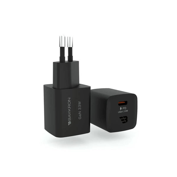 BayKron Premium Gan Mini-Charger - PPS 33W - Ultra Compact High Speed Charging Port - Black