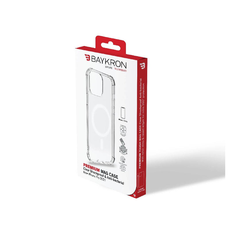 BayKron Premium MAG Case Clear Shockproof - Anti-Bacterial For iphone 13 Pro - Clear