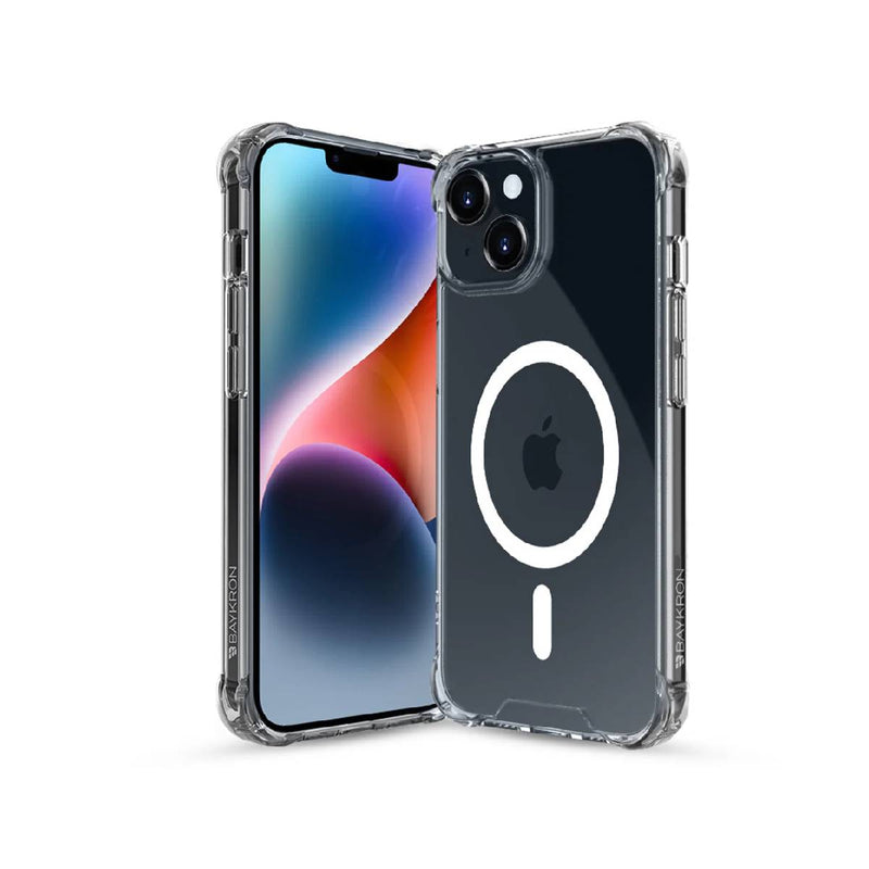 جراب BayKron Premium MAG شفاف مقاوم للصدمات ومضاد للبكتيريا لهاتف iPhone 14 Plus - شفاف