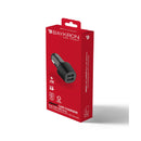 BayKron Smart Car Charger Dual USB Ports 12W - Fast Charging Ports With LED Indicator - Black
