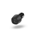 BayKron Smart Car Charger Dual USB Ports 12W - Fast Charging Ports With LED Indicator - Black