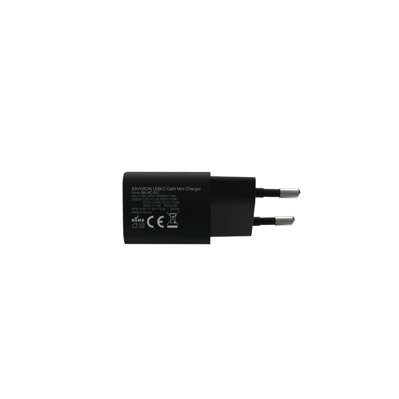 BayKron Premium Gan Mini-Charger - PPS 33W - Ultra Compact High Speed Charging Port - Black