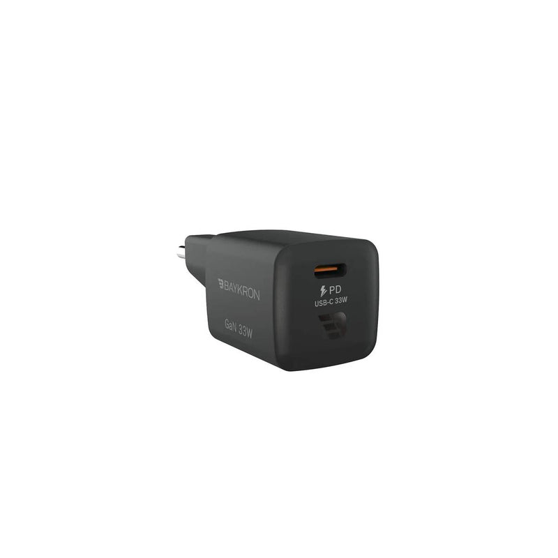 BayKron Premium Gan Mini-Charger - PPS 33W - Ultra Compact High Speed Charging Port - Black