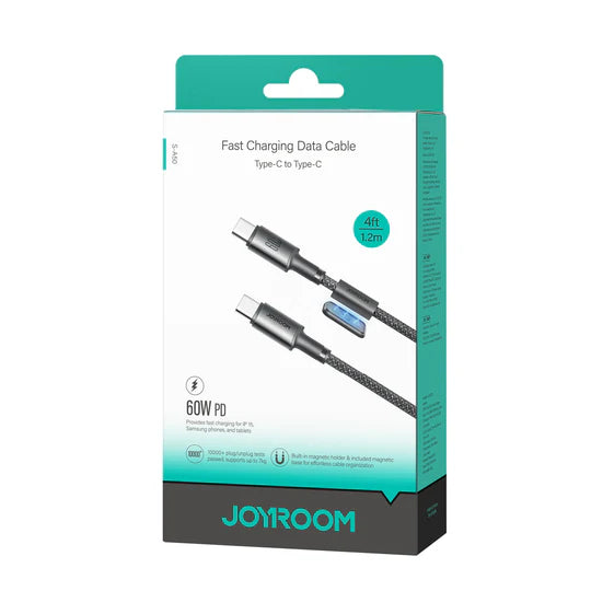 Joyroom Unlimited Series 60W USB-C to USB-C Cable with Magnetic Organizer 1.2m - S-A50 - Grey