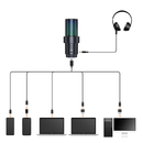 كوميكا  إي جوي يوني برو ميكروفون RGB المكثف القلبي اللاسلكي USB - أسود