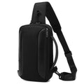 CoolBell CB-7256 for 7.9 inch iPad Chest Bag with USB 3.0 Charging Port Small Crossbody Bag 5.1L Waterproof Messenger Bag - Black
