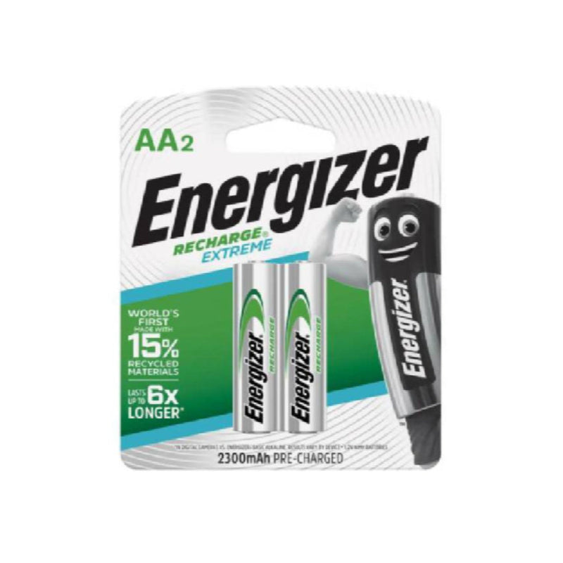 Energizer AA2 Recharge ExTreme - 1.2V - 2300mAh Pre-Charged - Lasting Power For Demanding Devices