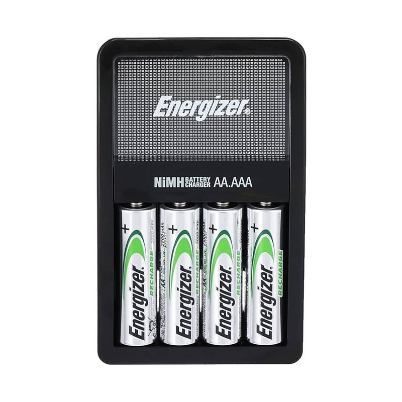 Energizer Accu Recharge Maxi Charger, plus Rechargeble Battery, Size AA, Pack of 4 Blister Card, 2000 mAh