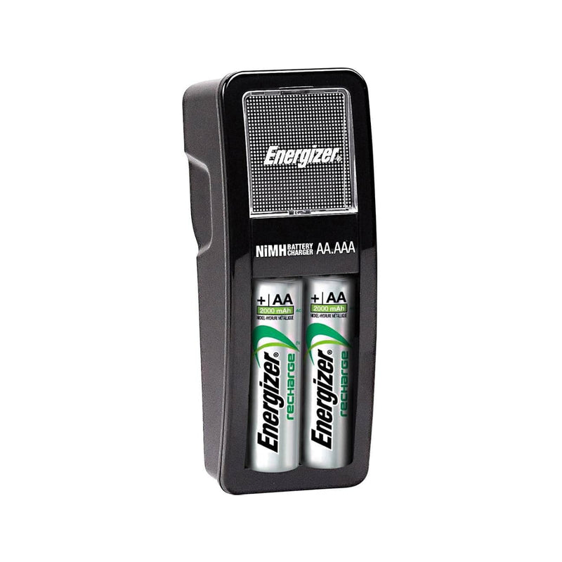 Energizer Mini Recharge Charger, plus Rechargeble Battery, Size AA, Pack of 2 Blister Card, 2000 mAh