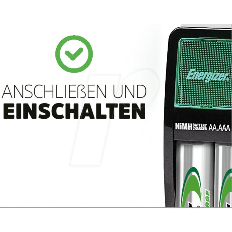 Energizer Mini Recharge Charger, plus Rechargeble Battery, Size AA, Pack of 2 Blister Card, 2000 mAh