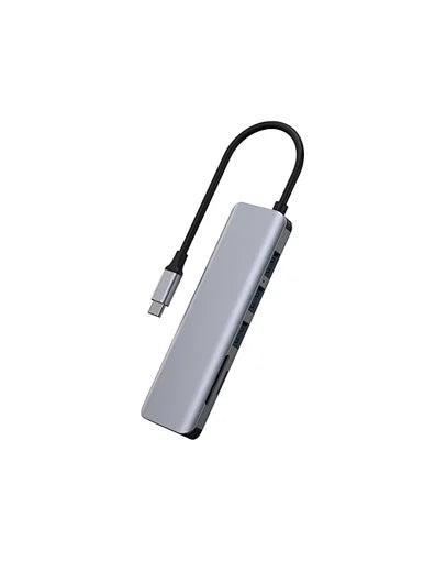 WiWU Type C Usb C Adapter 7 in 1 For Macbook - Gray