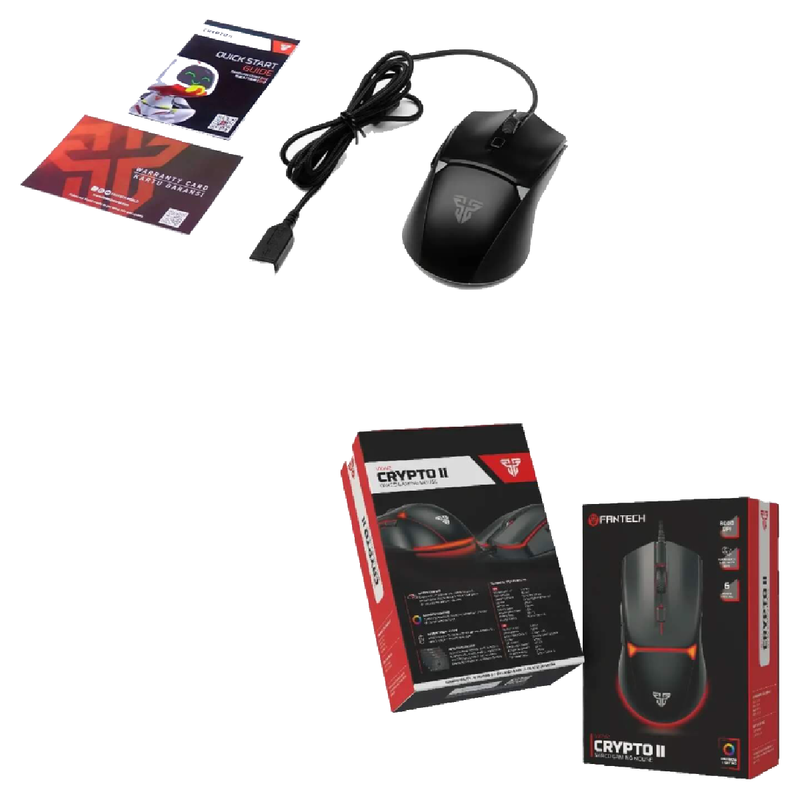 Fantech CRYPTO II Wired Gaming Mouse, VX7V2 - Black