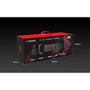 فانتيك سماعة رأس فلاش - حامل برج - لوحة مفاتيح شيكاري - لوحة ماوس فيجيل - ماوس كريبتو - 5 في 1 - مجموعة طاقة - أسود 