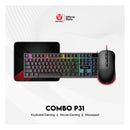 فانتك 3 في 1 مجموعة ألعاب باللون الأسود، تضم لوحة مفاتيح شكاري وماوس كاناتا ولوحة ماوس فيجيل لتجربة ألعاب متكاملة أسود