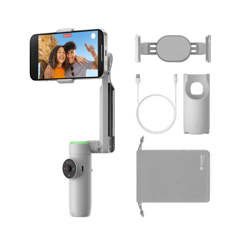 Insta360 Flow Pro - مثبت كاميرا iPhone مُدعّم بالذكاء الاصطناعي | تتبع ذكي ومُثبّت ثلاثي المحاور