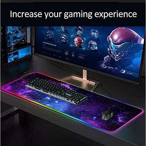 Galaxy RGB XL Large Gaming Mouse Pad, Non-Slip ,Water-Resistant , Rubber Cloth Computer Game Mouse & Keyboard Mat