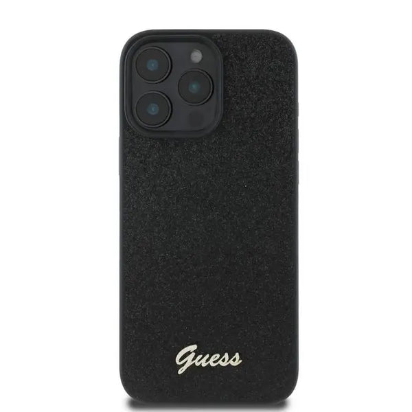 Guess Comfortable Grip Compatible with iPhone 16 Pro Max Drop Protection, Easy Snap-On - Glitter Black